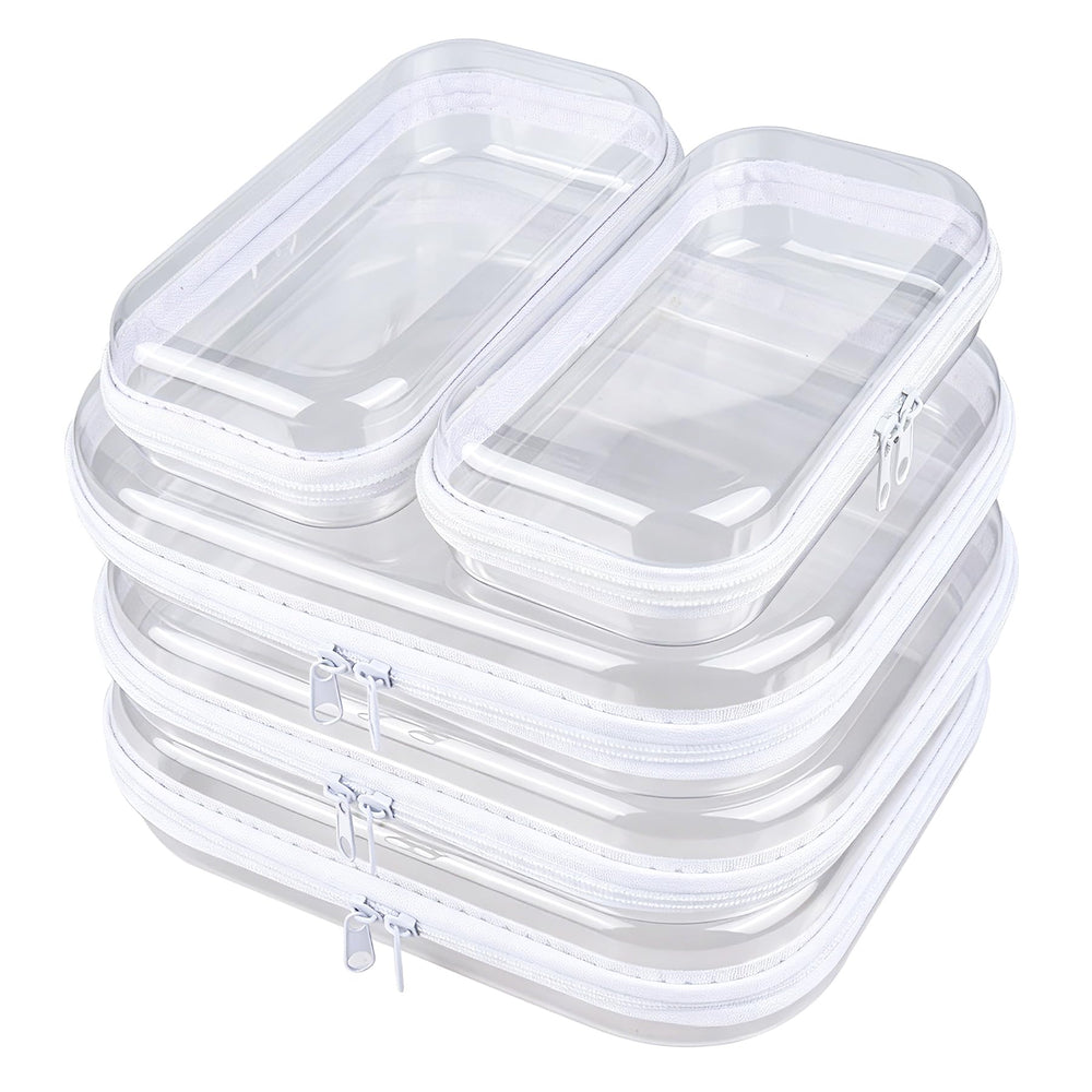 jayuwe five-pack front view showing all clear cases and space-saving benefit