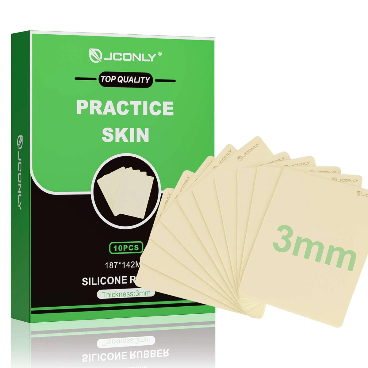 Jconly front packaging showing premium 10‑sheet pack and branding benefit