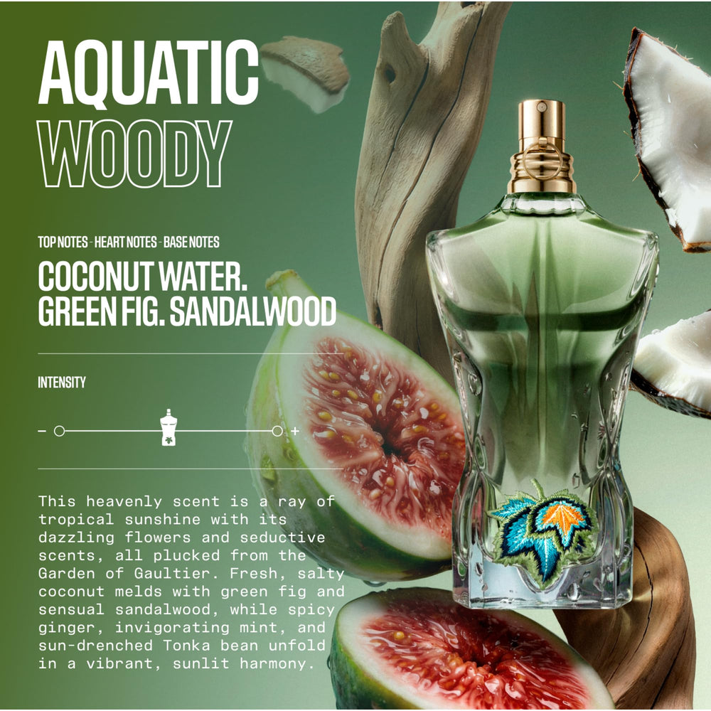 Jean Paul Gaultier emerald packaging close-up highlighting couture vine detail