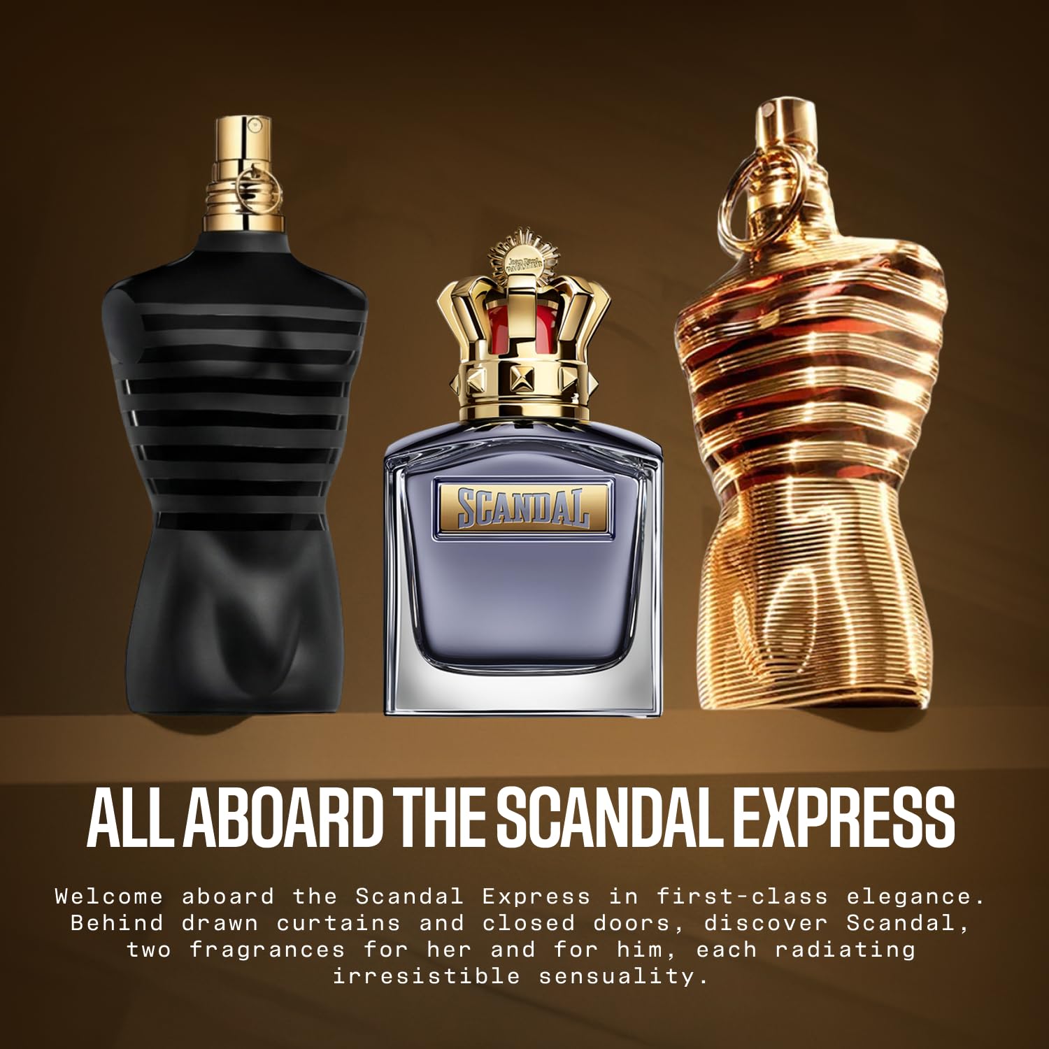 Jean Paul Gaultier bottle beside a ruler illustrating 3.4 oz size and travel planning benefit
