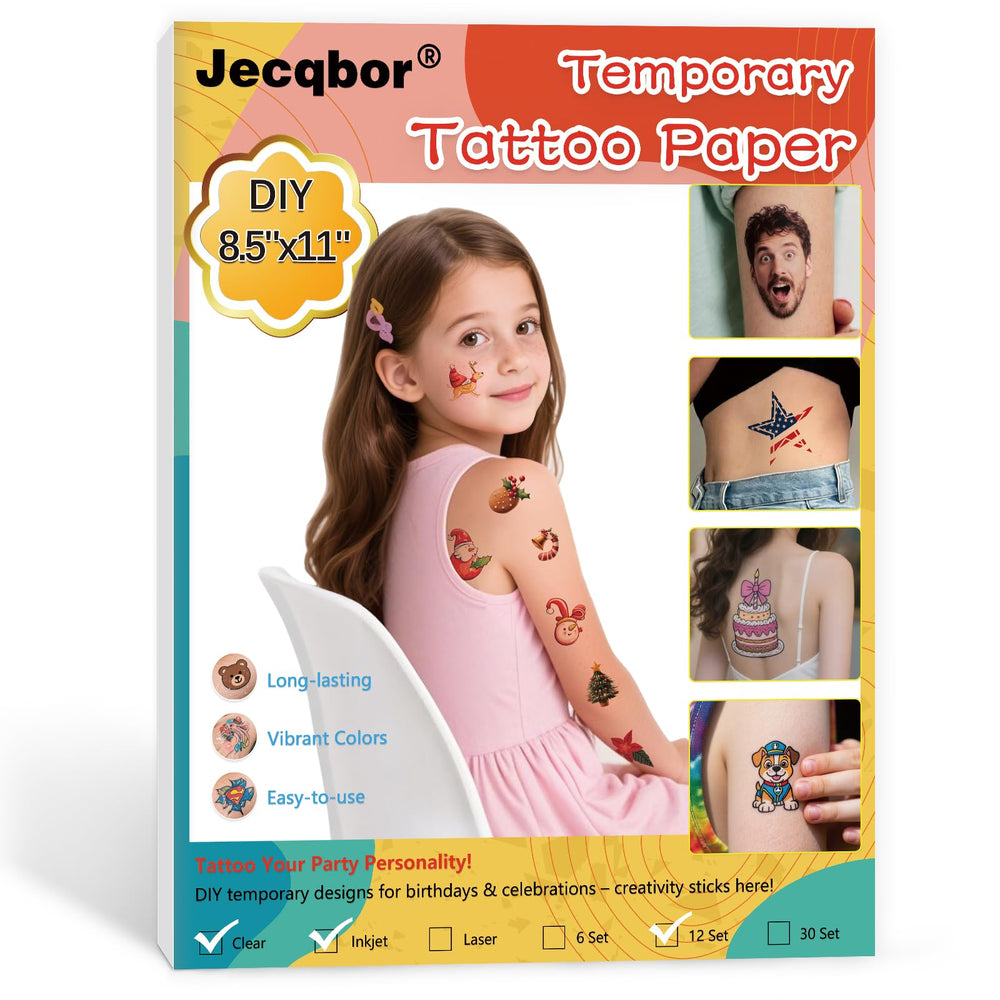 Jecqbor front packaging showing 12-set kit and paper size benefit