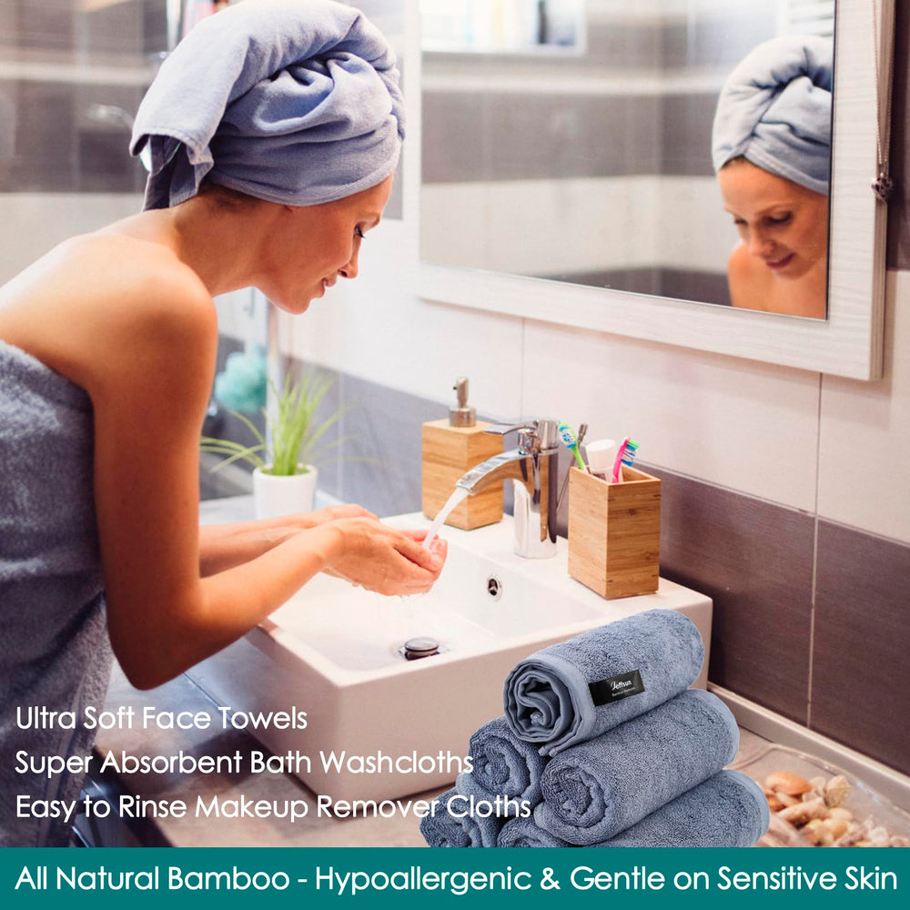JEFFSUN cloth removing makeup from face, demonstrating gentle effective cleansing