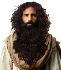 JEGERMIG front view wig and beard showing full cohesive costume look benefit