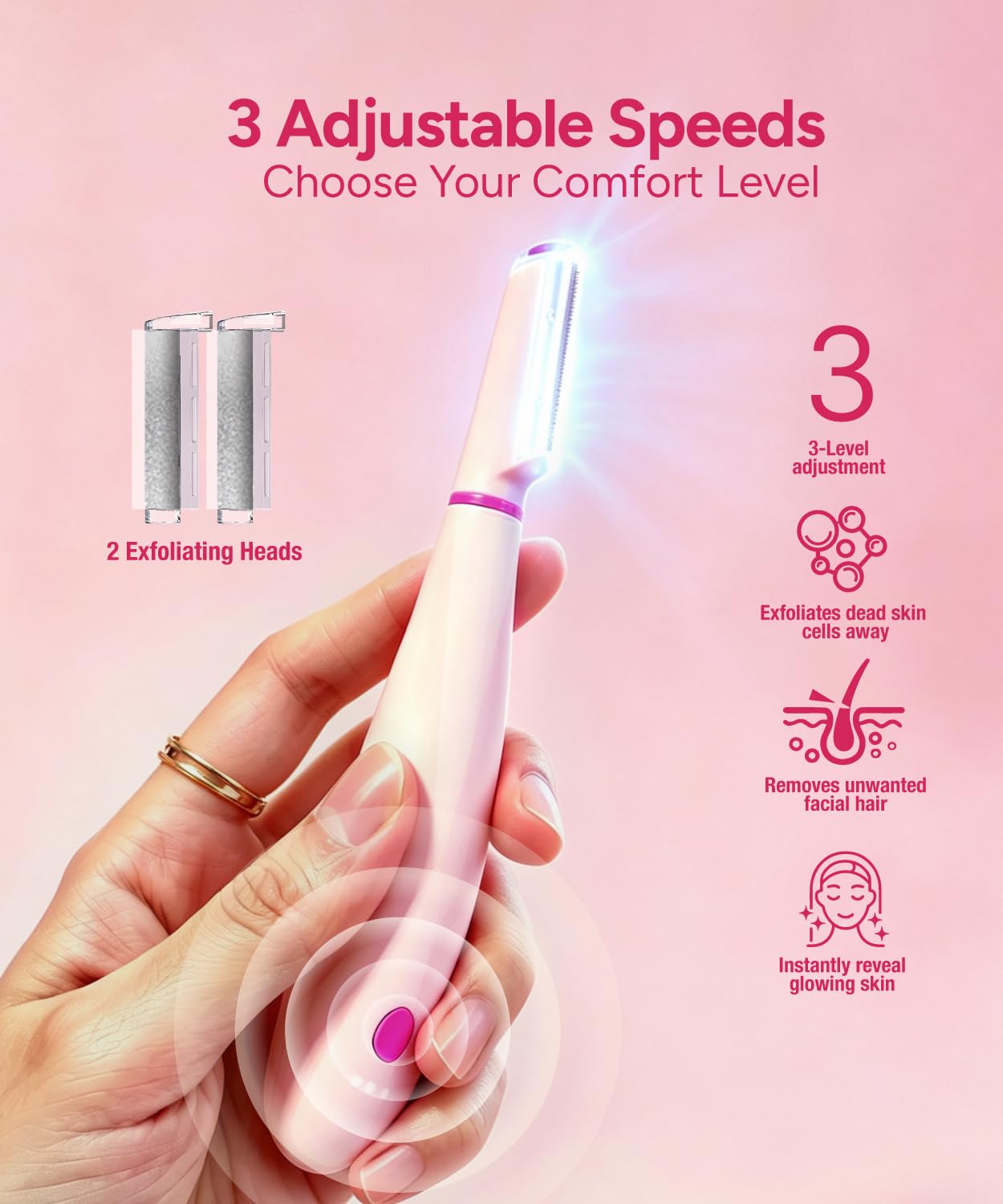 Jellystar LED illumination highlighting fine hairs for clearer trimming