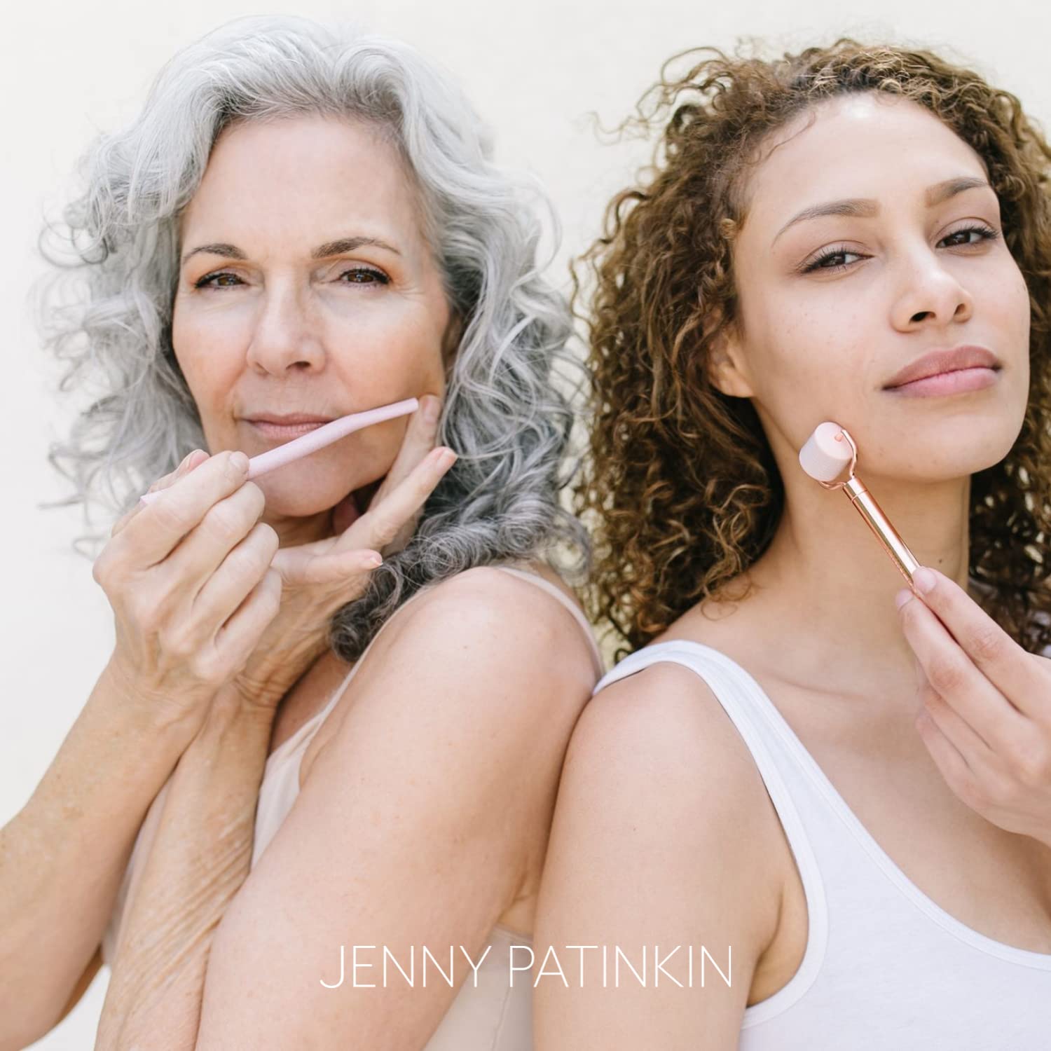 JENNY PATINKIN staged bathroom lifestyle shot showing routine-ready convenience benefit