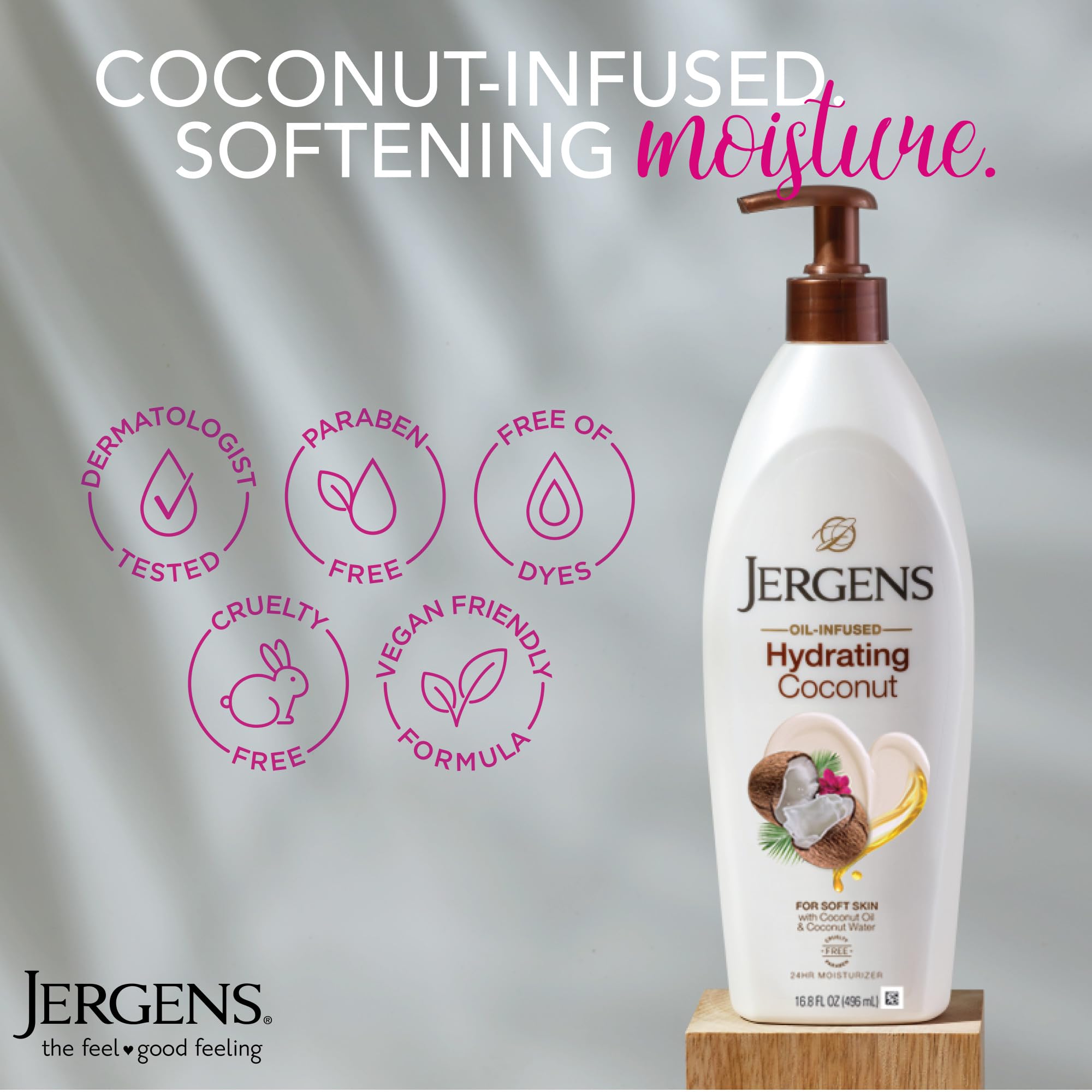 Applying Jergens lotion to hands to restore softness and combat dryness quickly