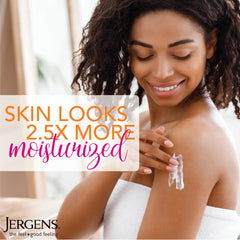 Jergens lotion close-up texture showing smooth, lightweight formula for fast absorption