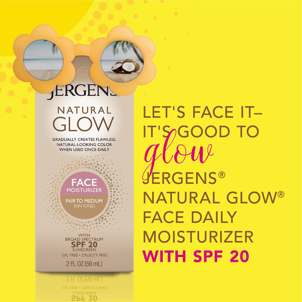 Jergens face lotion being applied to hand showing fast-absorbing benefit