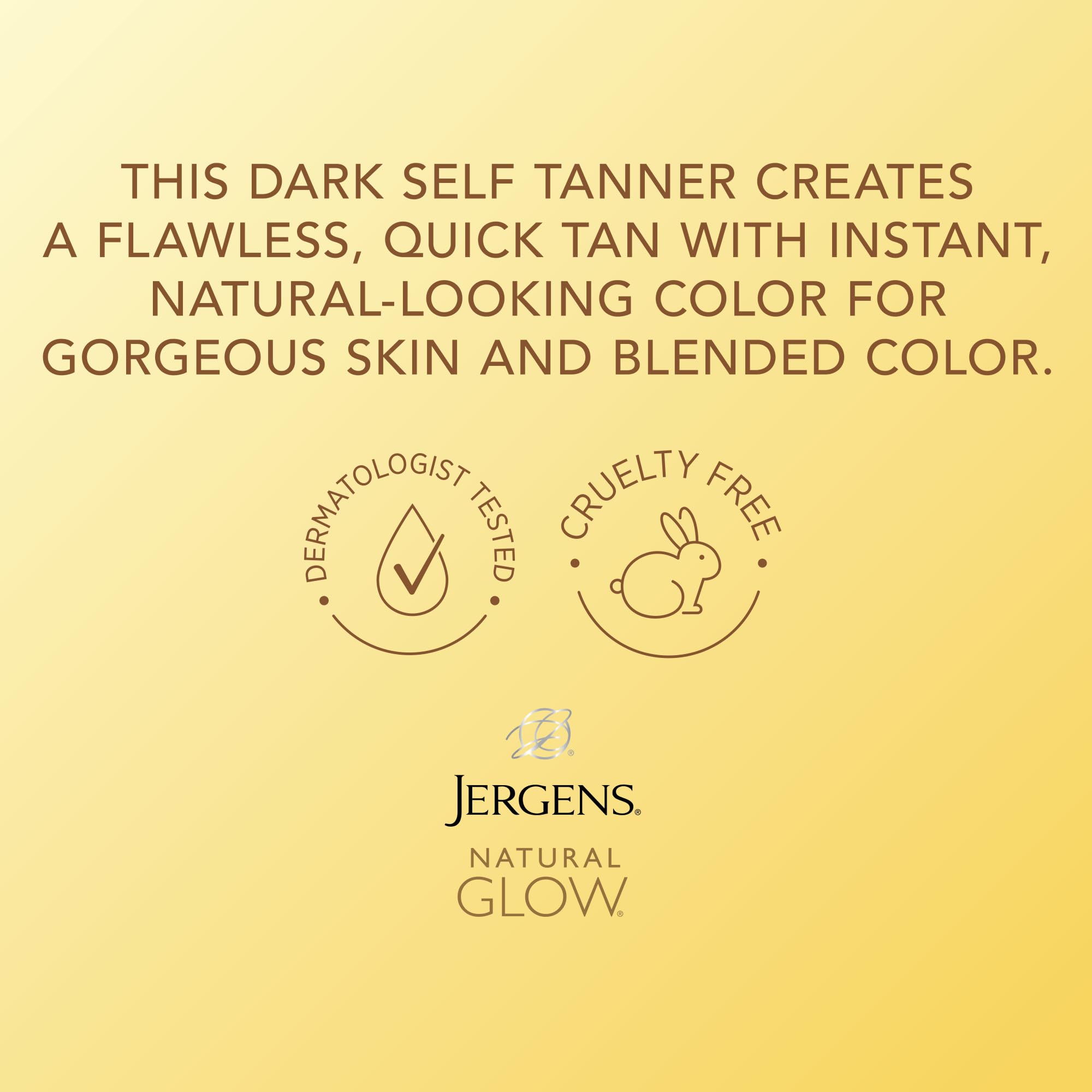 Jergens instant sun being applied to leg for even, natural-looking bronze
