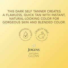 Jergens instant sun being applied to leg for even, natural-looking bronze