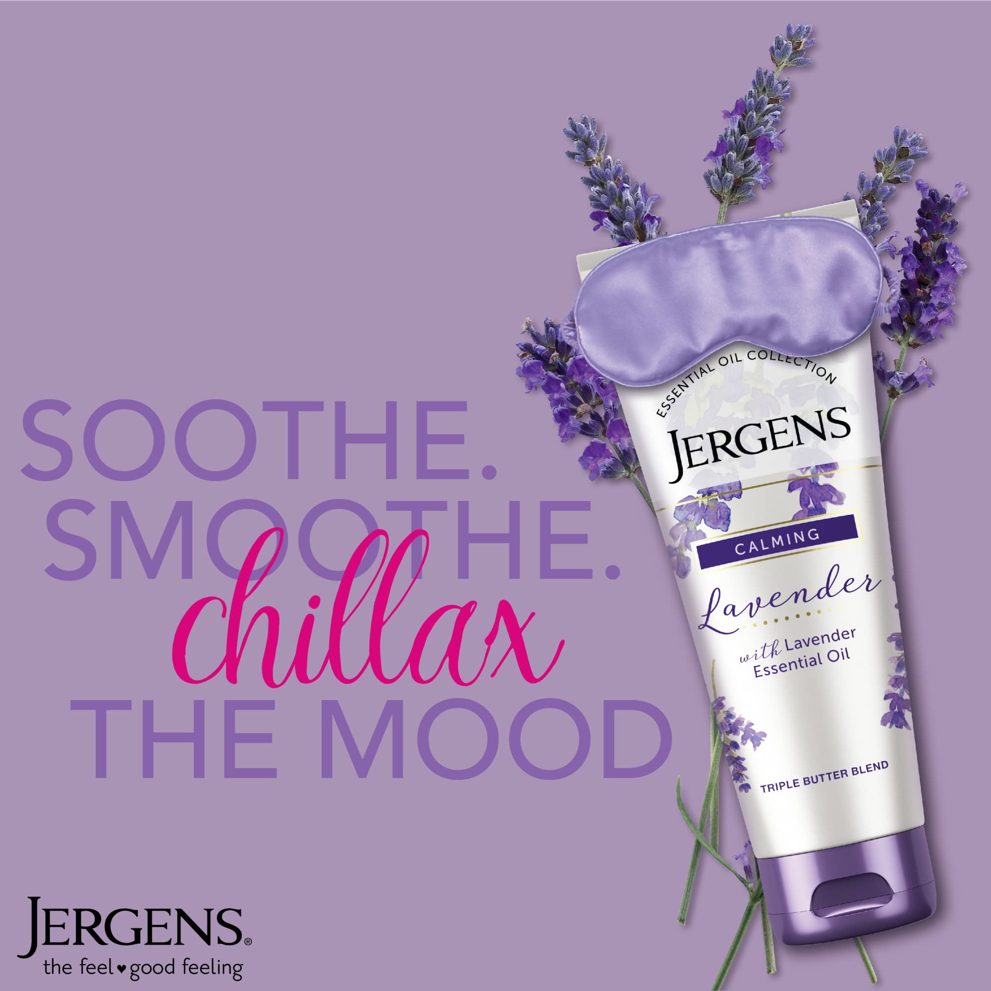 Jergens dispensing lotion into hand demonstrating fast absorption benefit