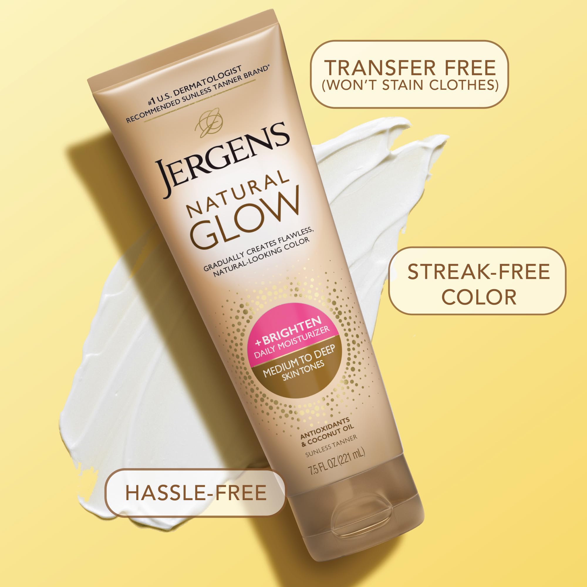 Jergens bottle placed between towels suggesting hydrated skin benefit