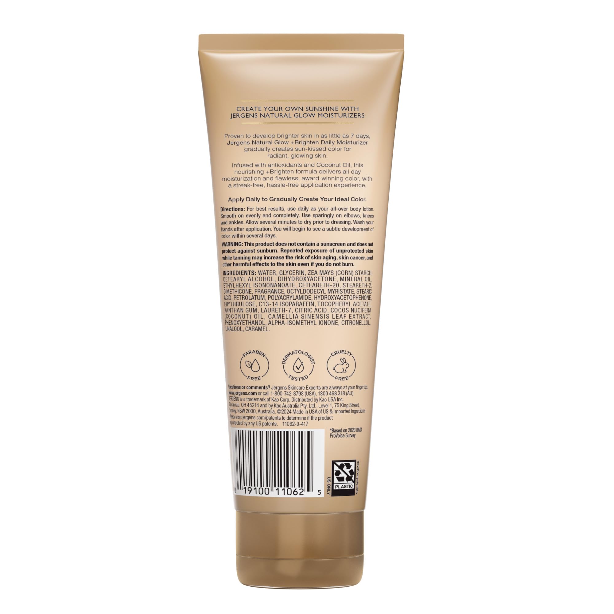 Jergens bottle tucked into travel bag ready for on-the-go touch-ups