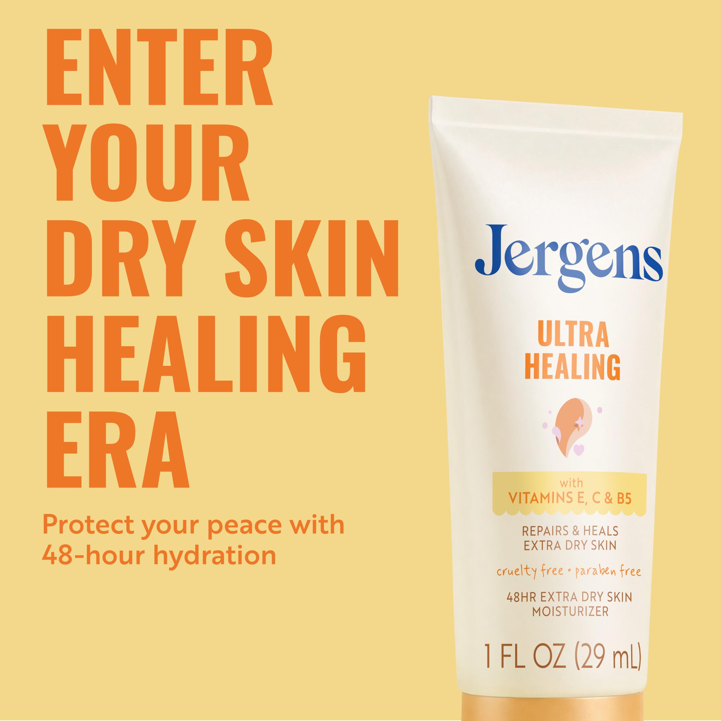 Close-up of Jergens lotion texture demonstrating fast absorption