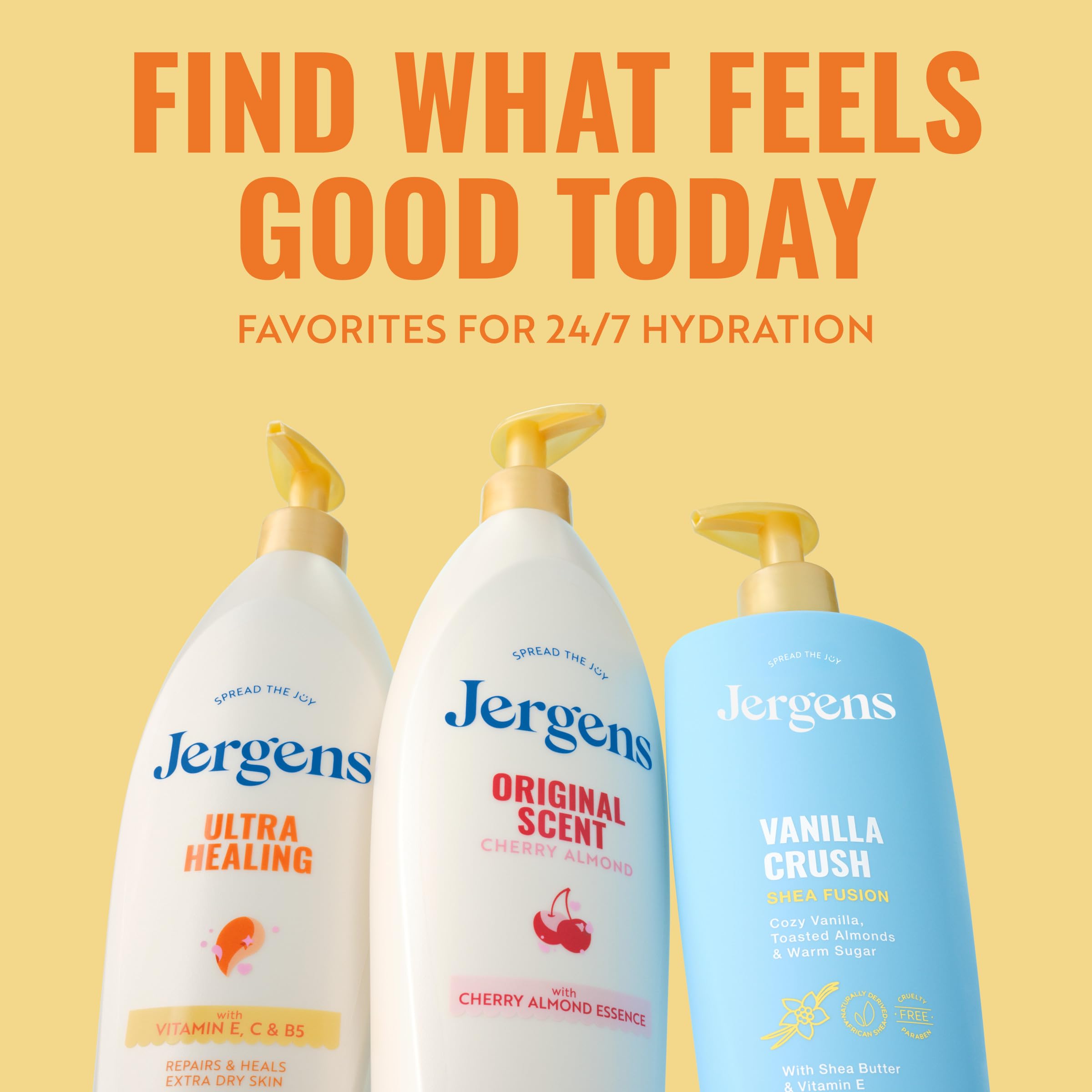 Open cap of Jergens tube revealing easy-dispense tip