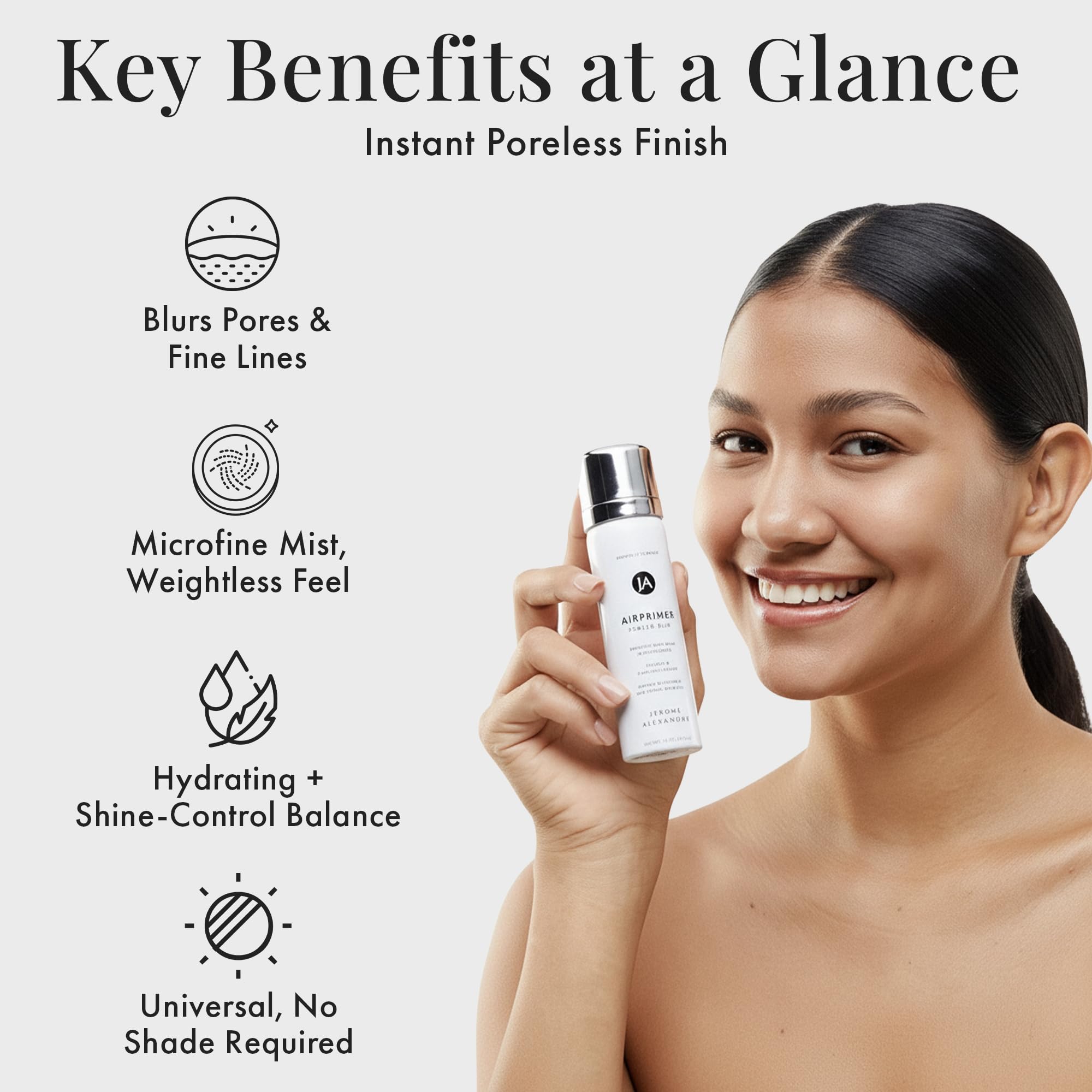 Jerome Alexander bottle in hand showing portable size and travel-friendly benefit