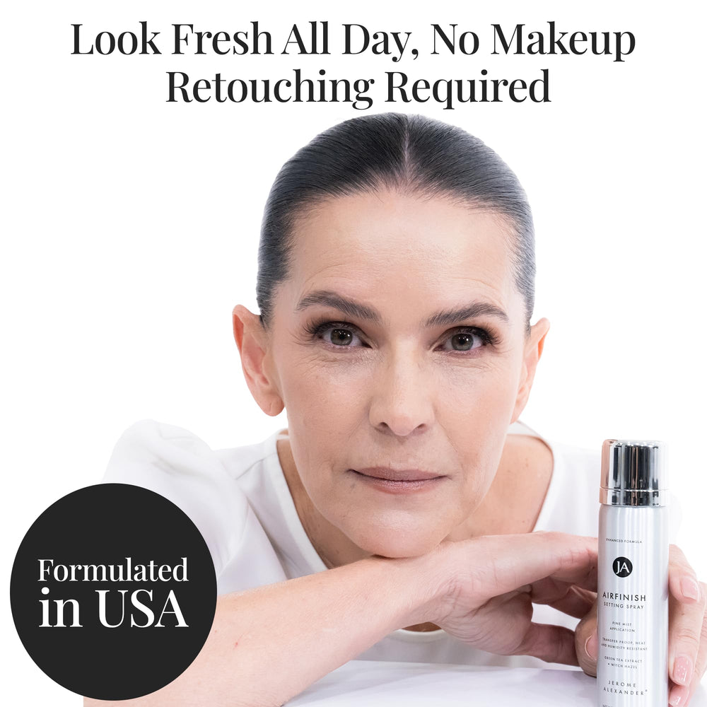 Jerome Alexander model at night with makeup intact showing longevity benefit