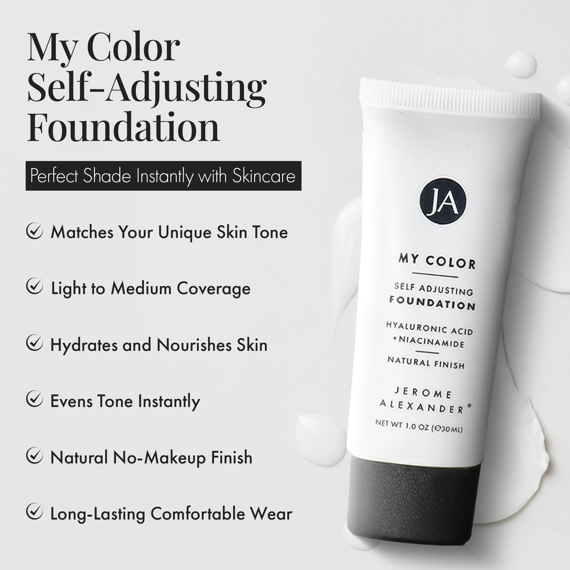 Jerome Alexander pump close-up highlighting easy-control dispensing and reduced waste