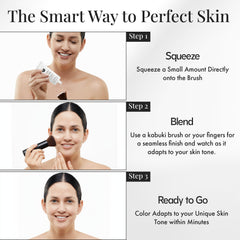 Jerome Alexander foundation texture swatch illustrating smooth blendability and coverage
