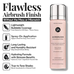 Jerome Alexander close-up spray mist illustrating fine even coverage and quick application