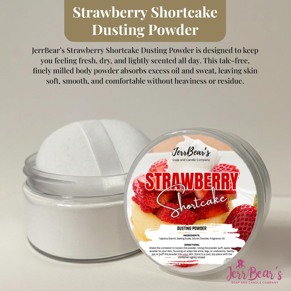 JerrBear’s open jar revealing fine talc-free powder texture for smooth feel