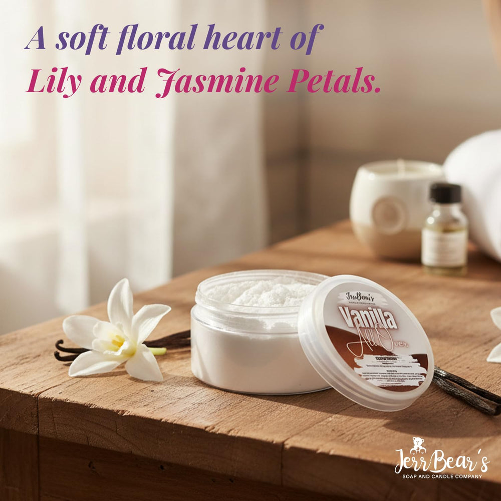 close-up of JerrBear’s powder texture showing smooth, silky finish for skin comfort
