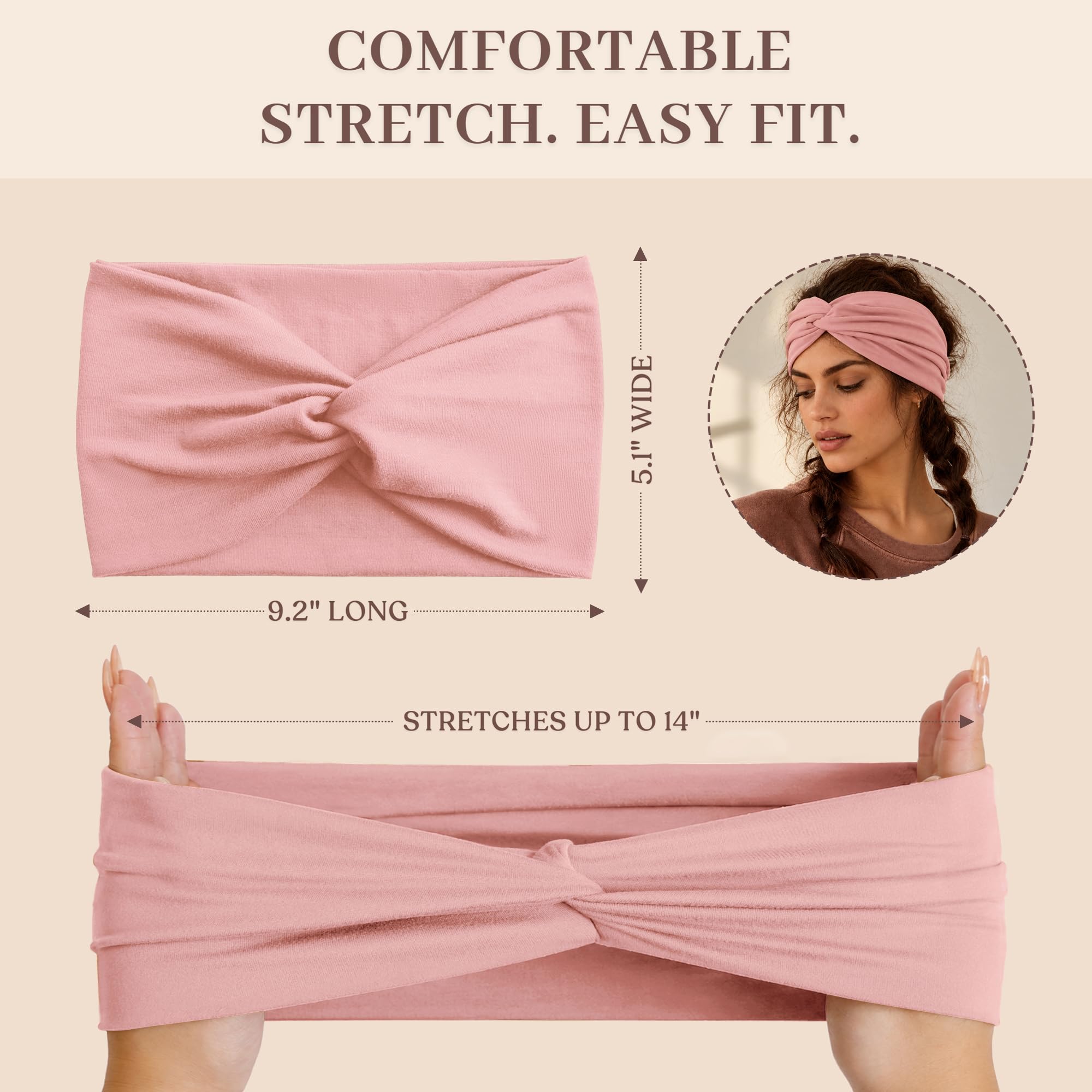 Jesries cross-knotted front closeup showing structured turban look and style boost