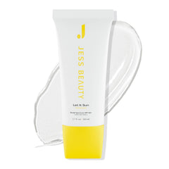 JESS BEAUTY front packaging showing SPF 50 and compact travel size benefit