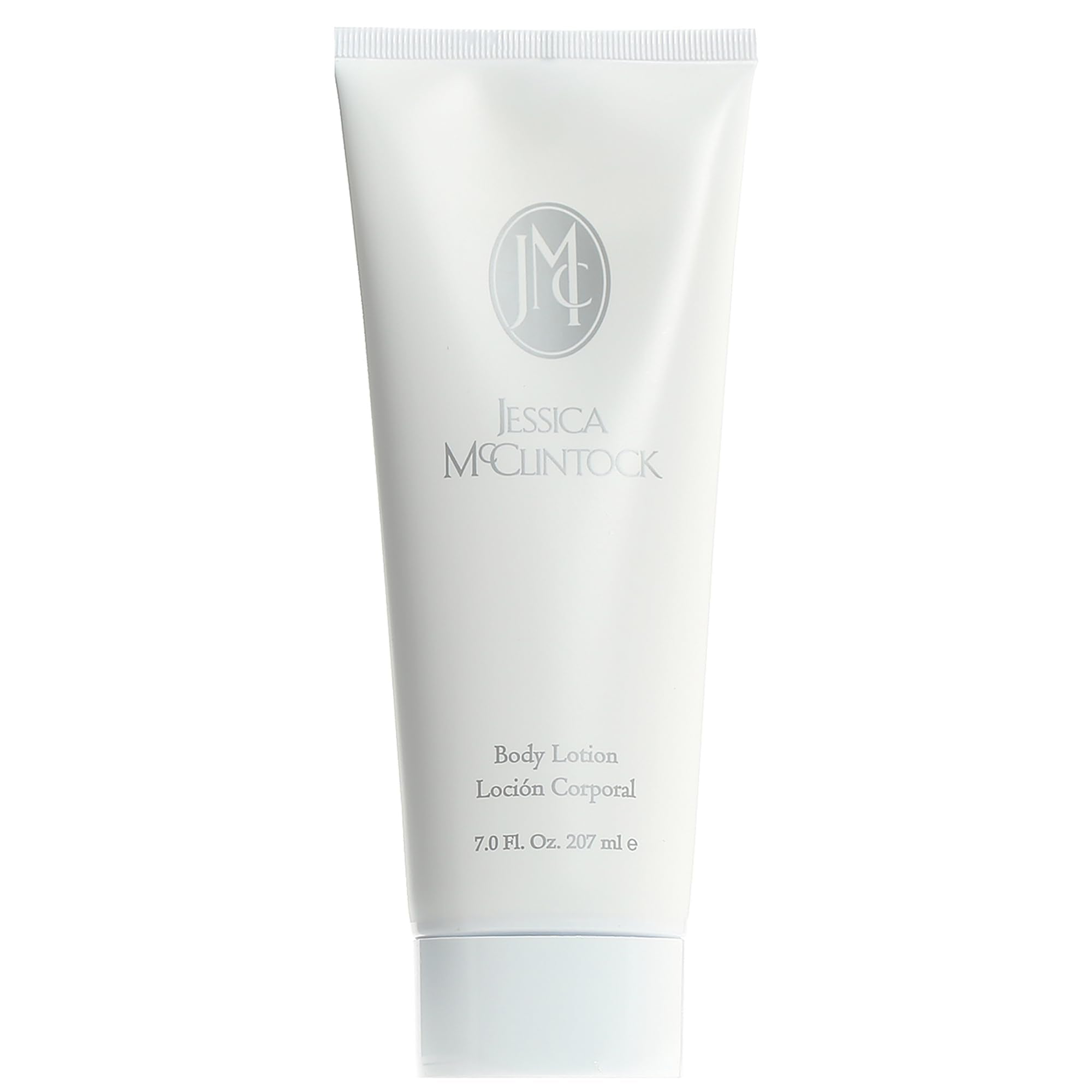 Jessica McClintock label and pump detail showing easy dispensing and branding