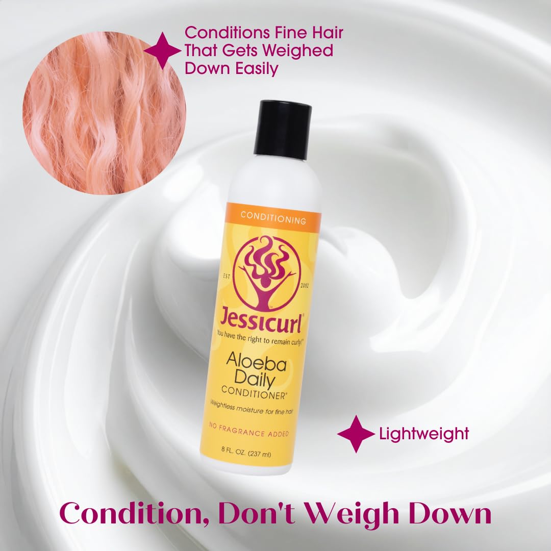Jessicurl Aloeba applied to curly hair easing detangling and breakage