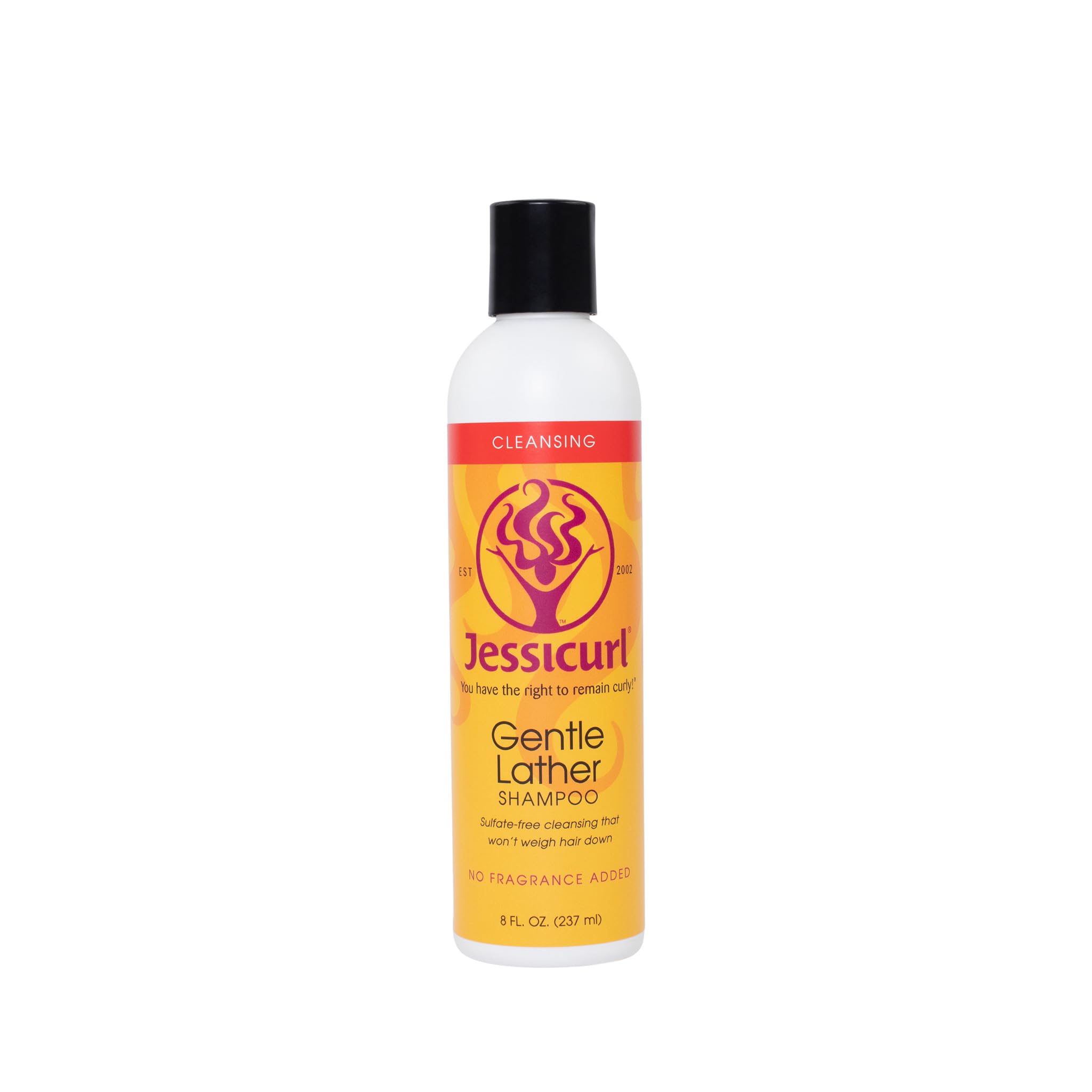 Jessicurl front packaging showing gentle lather shampoo benefits