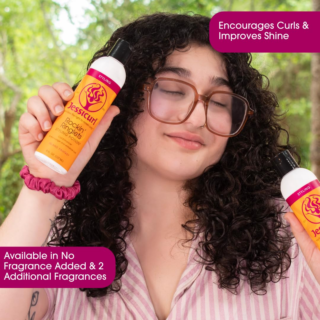 Jessicurl used on defined curls in natural light showing soft shine