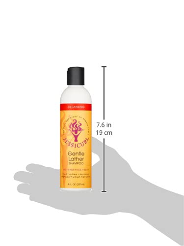 Jessicurl 8 fl oz bottle in hand showing compact, travel-friendly size