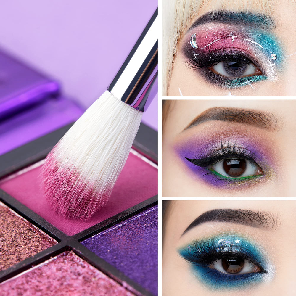 Jessup brush in use blending eyeshadow for seamless gradient and easier application