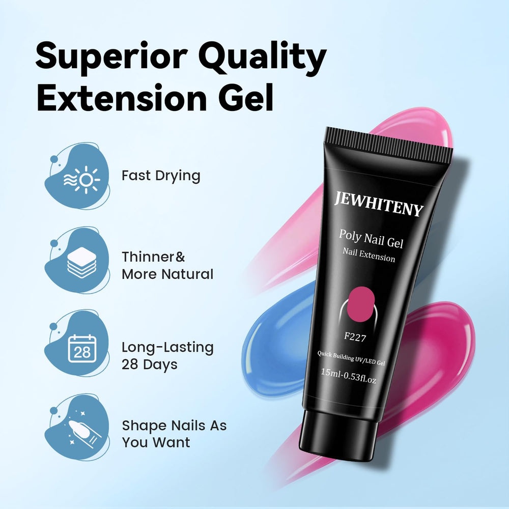 JEWHITENY cured nail showing glossy salon finish and long-lasting wear