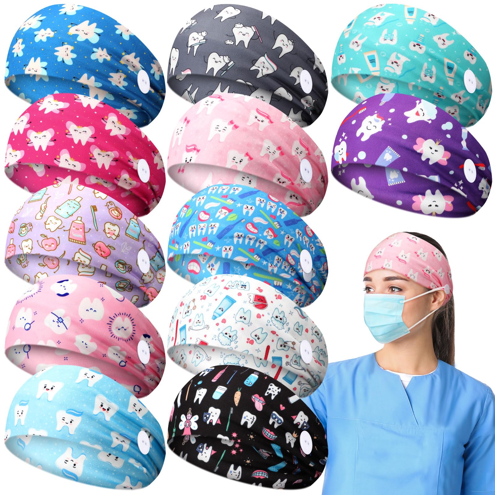 Jexine front packaging showing 12 assorted headbands and variety benefit