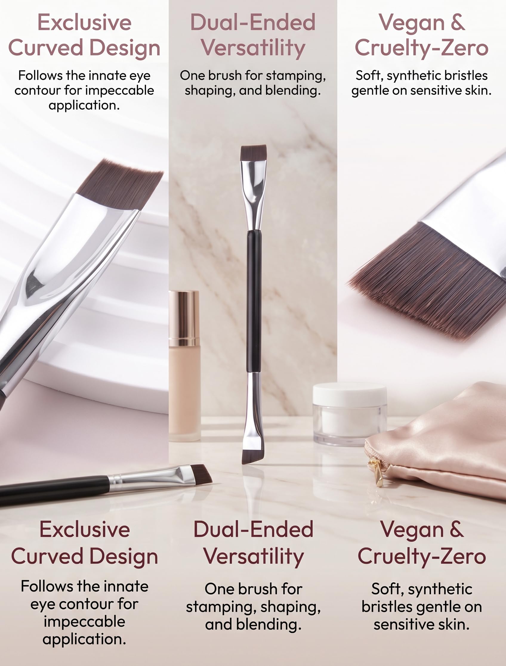 JEZTDKLE close-up angled brush tip for precise liner and crease definition benefit
