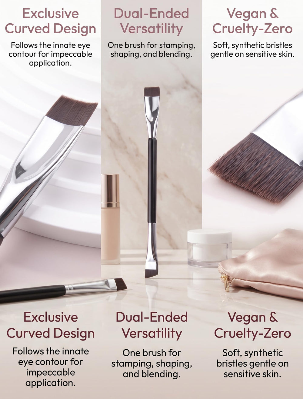 JEZTDKLE close-up angled brush tip for precise liner and crease definition benefit