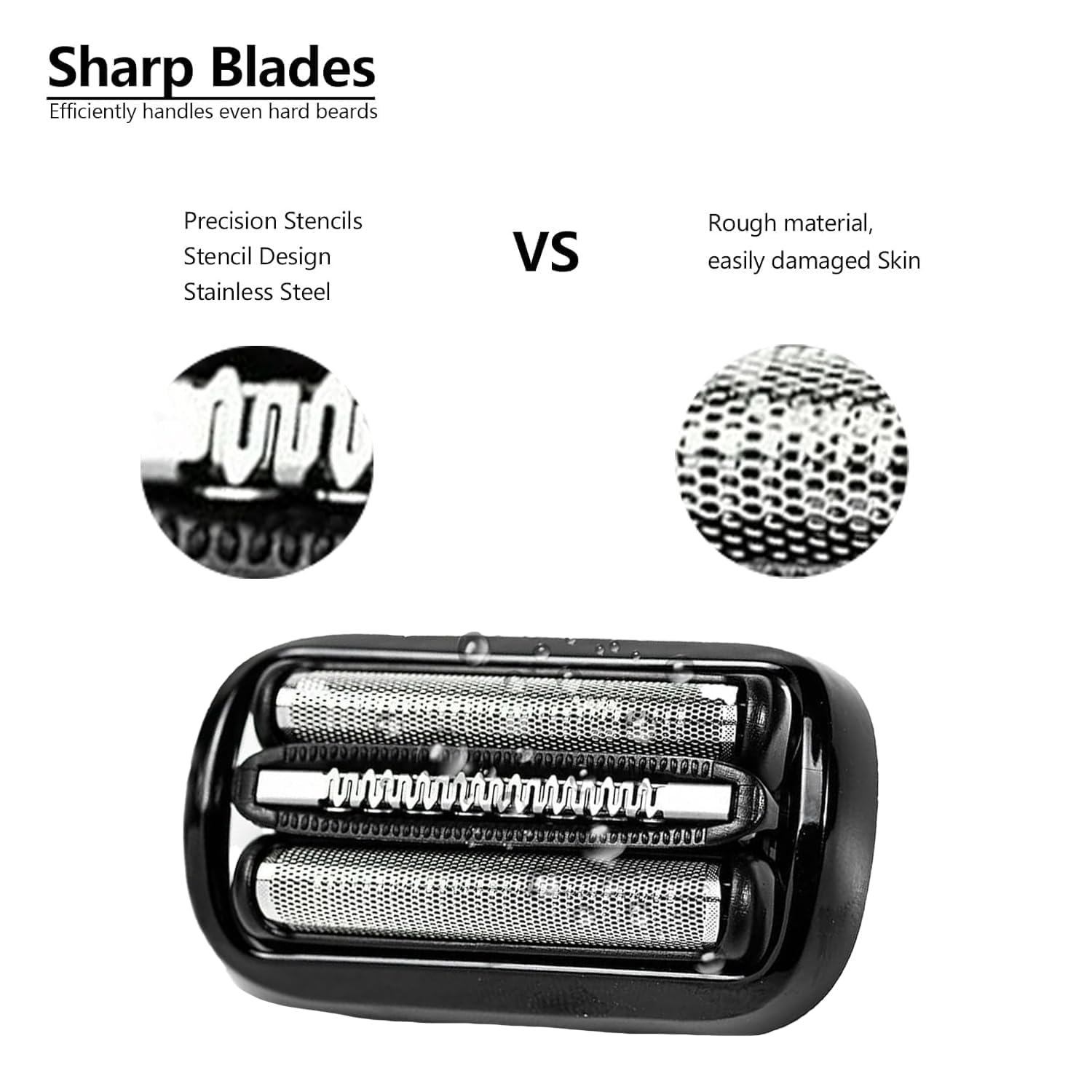 JIANCENGYU head installed on a Braun shaver showing restored close shave performance
