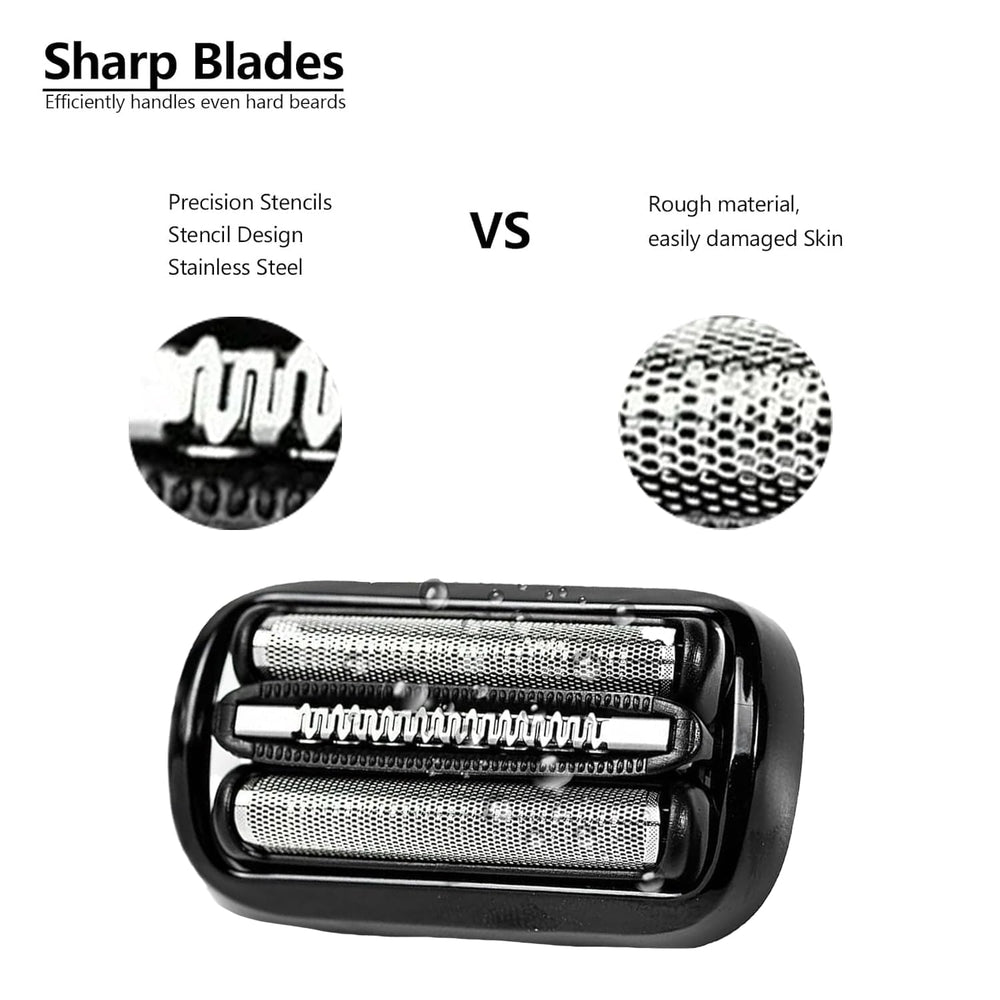 JIANCENGYU head installed on a Braun shaver showing restored close shave performance