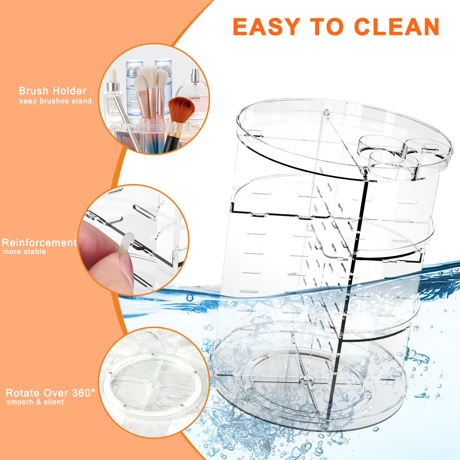 Jiavarry lid and silicone base detail ensuring stable, quiet rotation