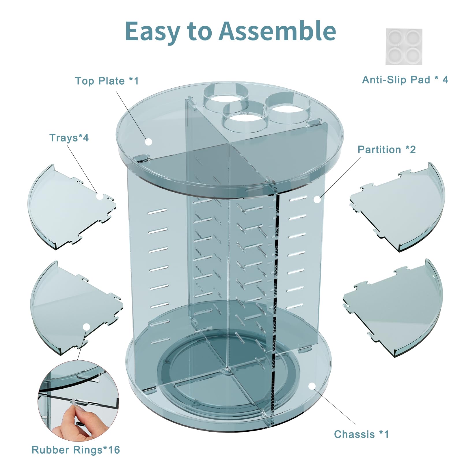 Jiavarry next to perfume bottle to show compact footprint and capacity
