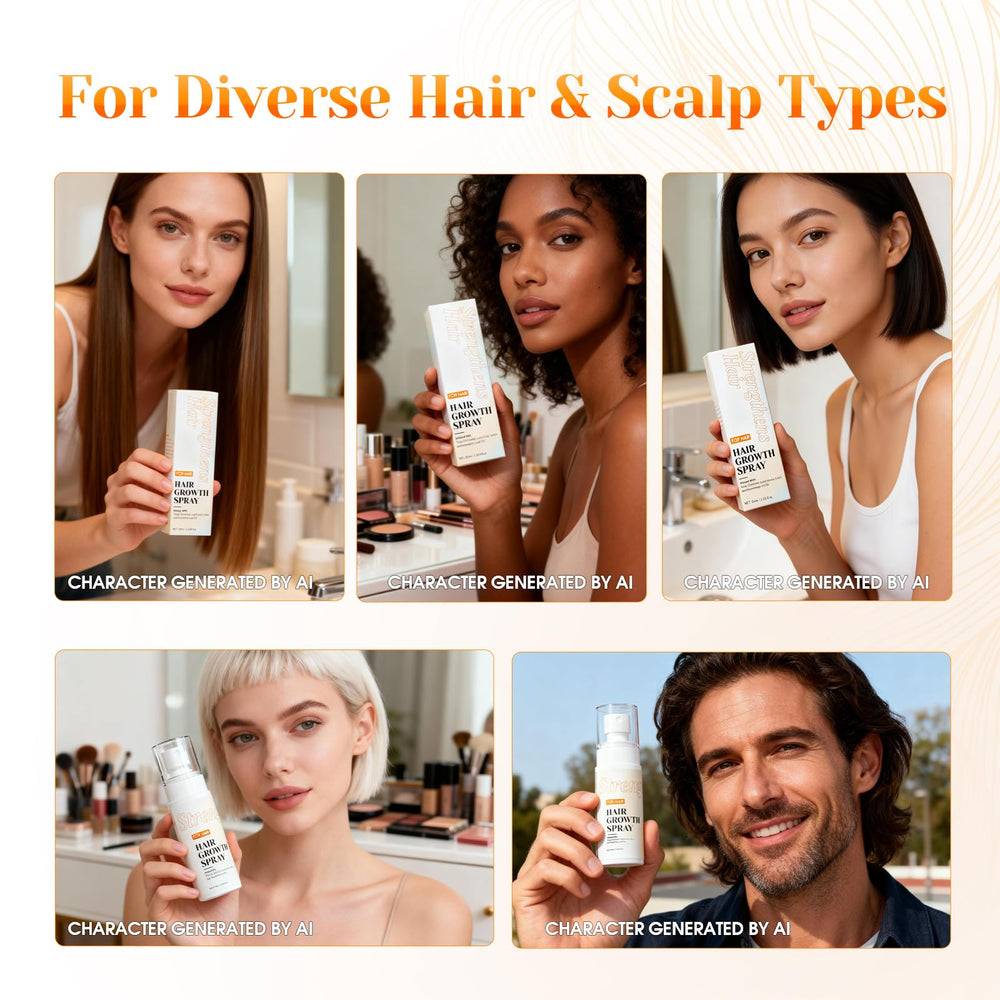 JIEXUN spray being applied to scalp to show targeted nourishment benefit