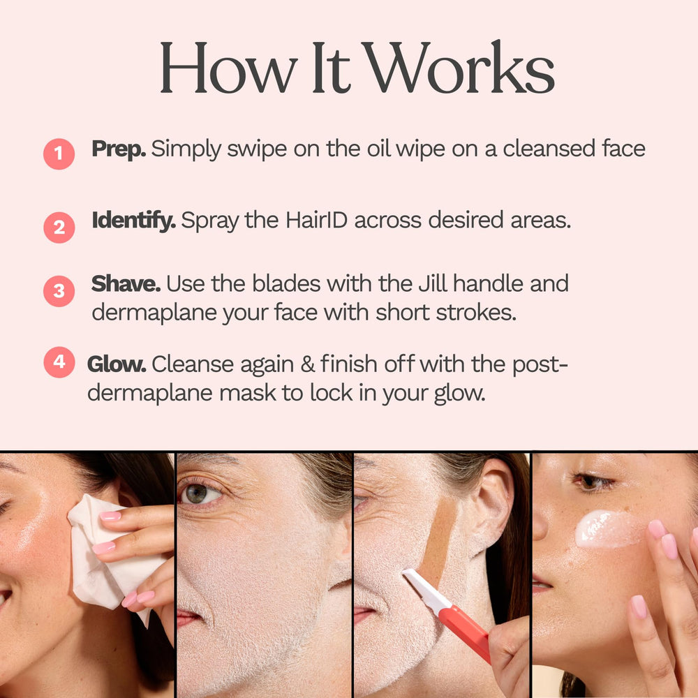 JILL smooth skin texture after dermaplaning showing exfoliation benefit