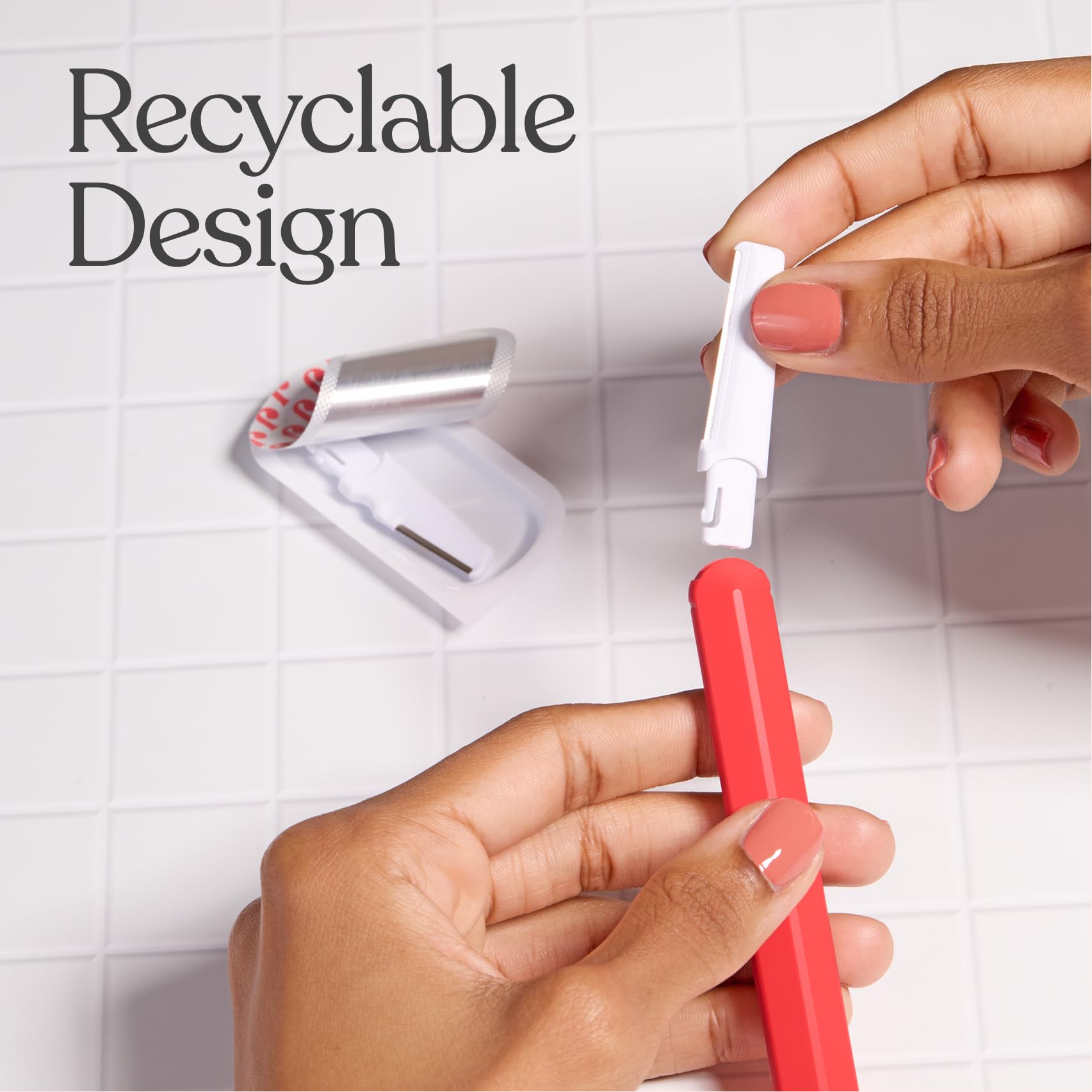 JILL dermaplaning wand with replacement blade attached for easy swap benefit