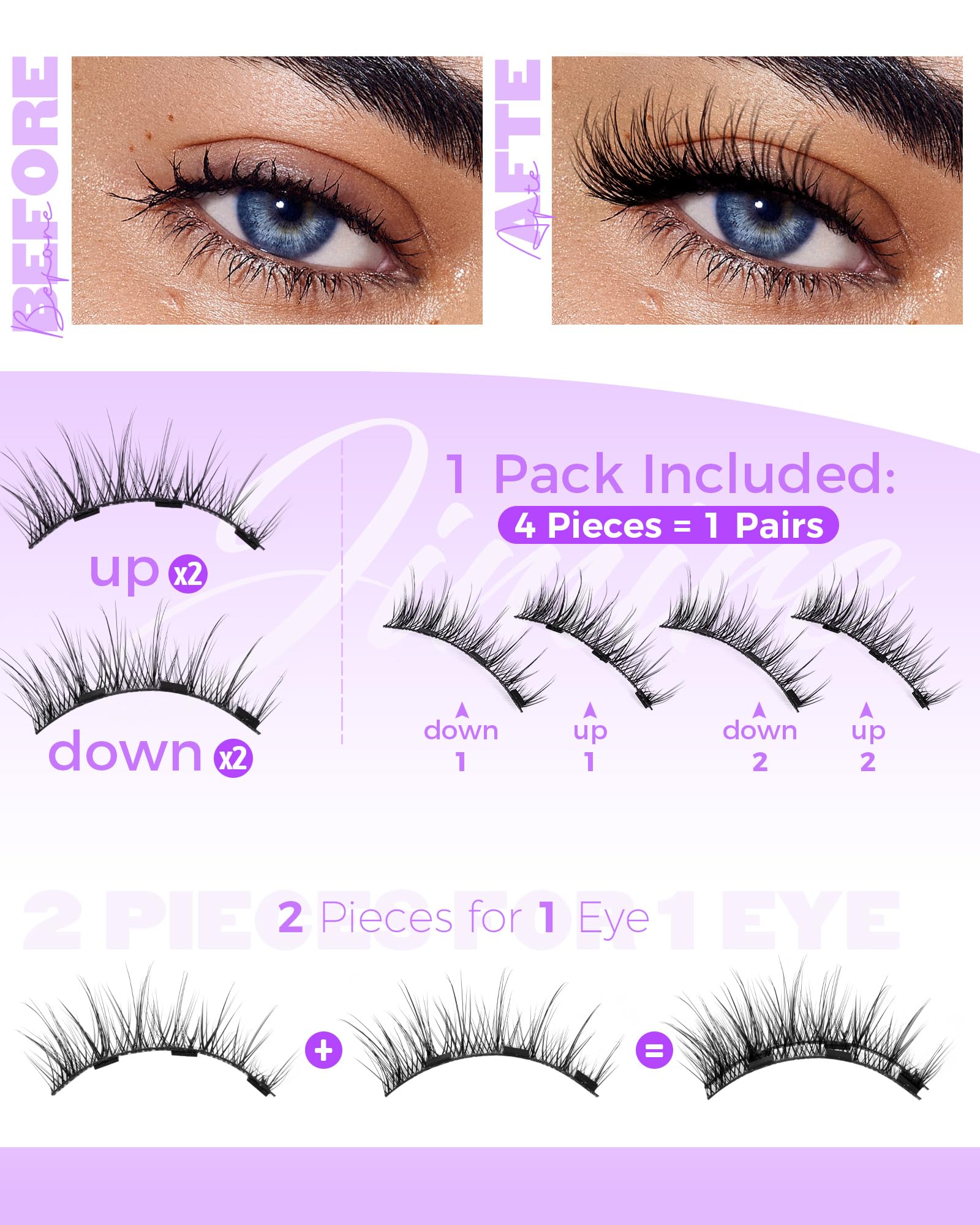 JIMIRE applicator in hand placing lashes for easier, accurate application for beginners