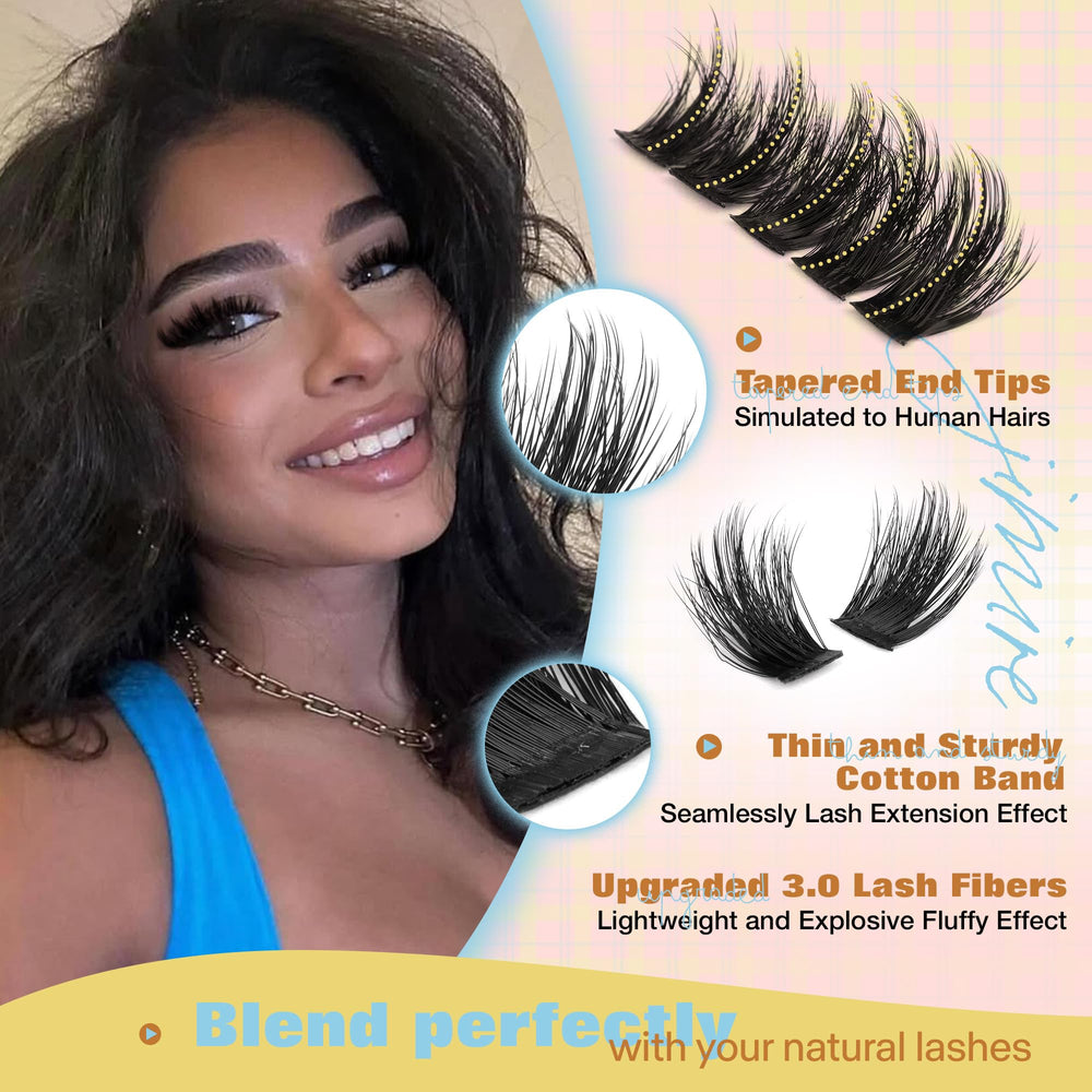 JIMIRE arrangement of cluster lengths 12–18mm for tailored lash styling