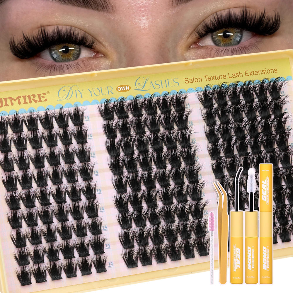 JIMIRE front packaging showcasing complete lash cluster kit and easy start