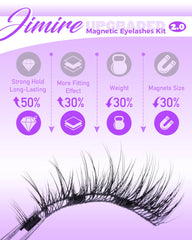 JIMIRE wispy lash fiber texture closeup showing natural-looking length and soft finish