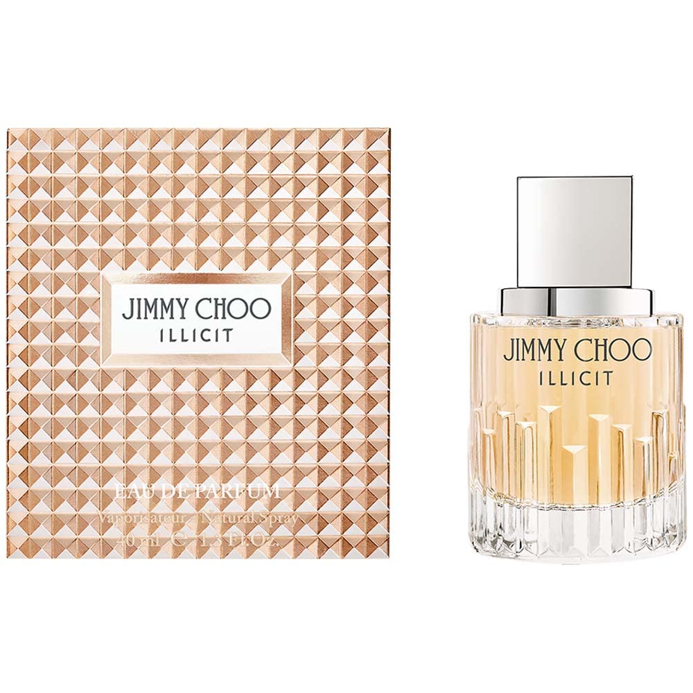 JIMMY CHOO Illicit close-up of atomizer and glass detailing highlighting luxury finish benefit